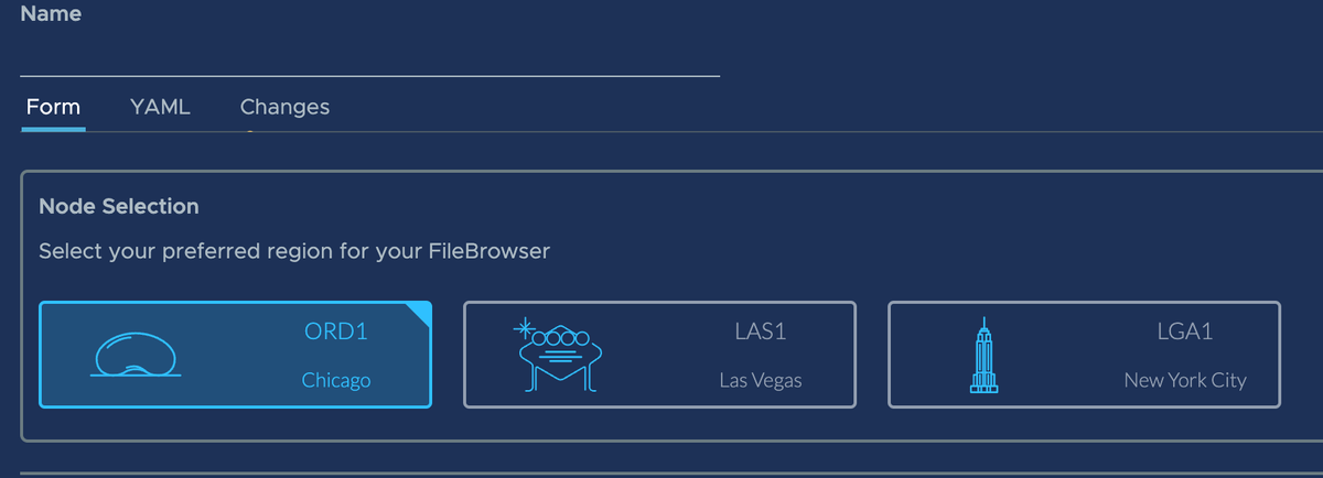 Select your data center region